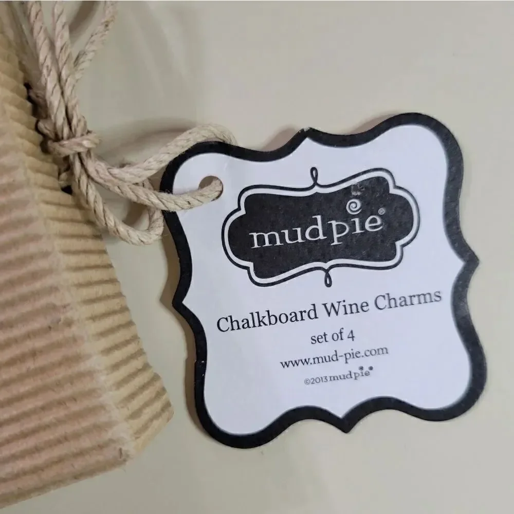 Mud Pie Chalkboard Wine Charm Set